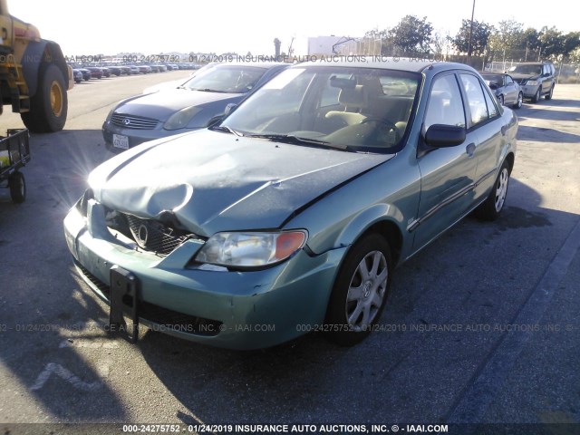 JM1BJ225021565081 - 2002 MAZDA PROTEGE DX/LX/ES GREEN photo 2