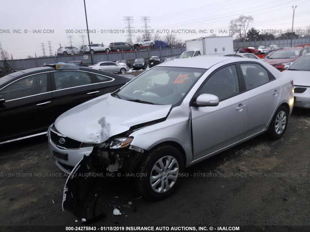 KNAFU4A26A5261348 - 2010 KIA FORTE EX SILVER photo 2