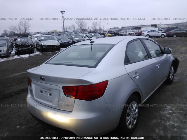 KNAFU4A26A5261348 - 2010 KIA FORTE EX SILVER photo 4