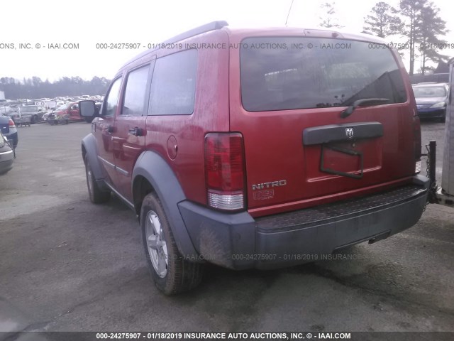 1D8GT28K77W595851 - 2007 DODGE NITRO SXT RED photo 3