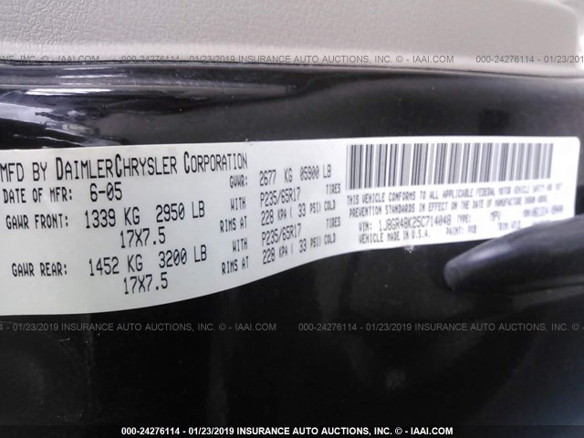 1J8GR48K25C714048 - 2005 JEEP GRAND CHEROKEE LAREDO/COLUMBIA/FREEDOM 黑色 照片 9