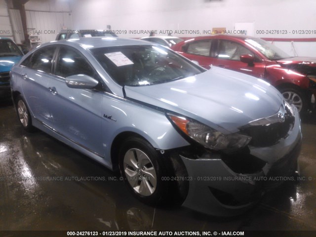 KMHEC4A45EA115406 - 2014 HYUNDAI SONATA HYBRID BLUE photo 1