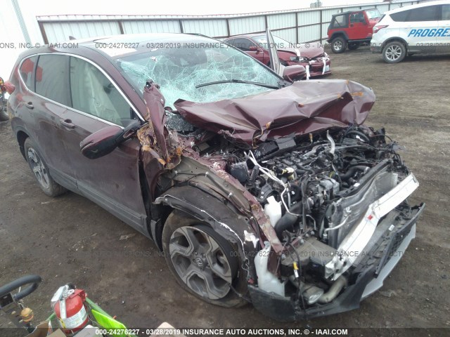 7FARW2H81JE104354 - 2018 HONDA CR-V EXL MAROON photo 1