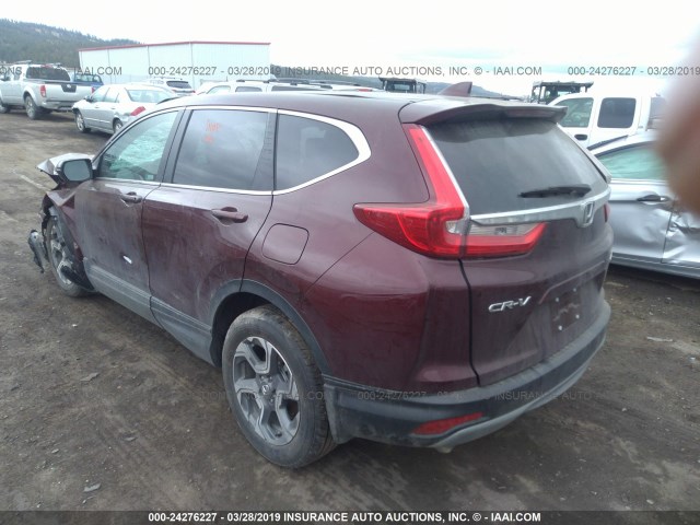 7FARW2H81JE104354 - 2018 HONDA CR-V EXL MAROON photo 3