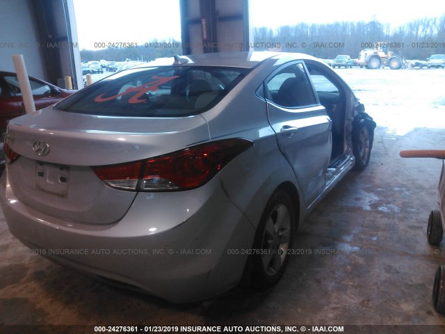 5NPDH4AE2DH295140 - 2013 HYUNDAI ELANTRA GLS/LIMITED SILVER photo 4