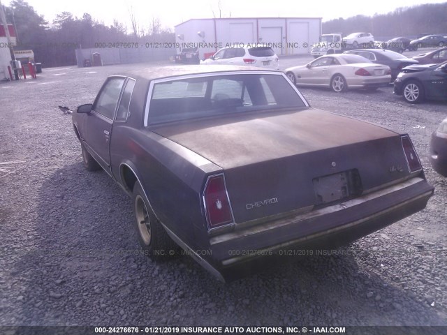 1G1GZ37H7GR177810 - 1986 CHEVROLET MONTE CARLO  RED photo 3