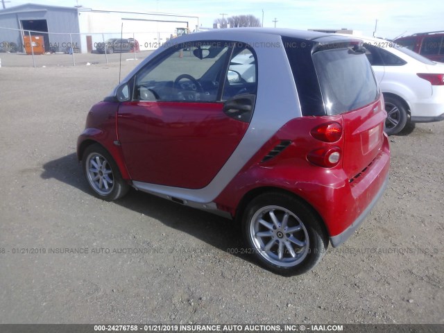 WMEEJ31X09K288878 - 2009 SMART FORTWO PURE/PASSION RED photo 3