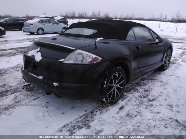 4A3AL35T29E011336 - 2009 MITSUBISHI ECLIPSE SPYDER GT BLACK photo 4