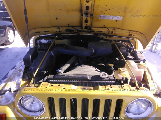 1J4FA29P81P328370 - 2001 JEEP WRANGLER / TJ SE YELLOW photo 10