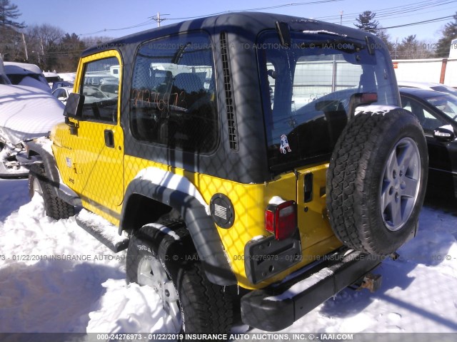 1J4FA29P81P328370 - 2001 JEEP WRANGLER / TJ SE YELLOW photo 3