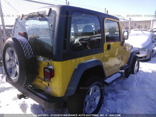 1J4FA29P81P328370 - 2001 JEEP WRANGLER / TJ SE YELLOW photo 4