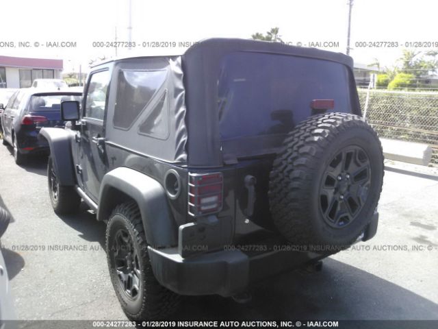 1C4AJWAG6FL733967 - 2015 JEEP WRANGLER SPORT Black photo 3