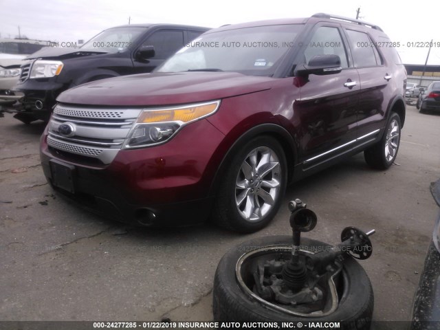 1FM5K7D80EGA89233 - 2014 FORD EXPLORER XLT RED photo 2