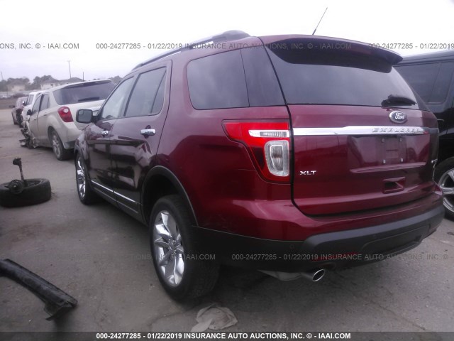 1FM5K7D80EGA89233 - 2014 FORD EXPLORER XLT RED photo 3