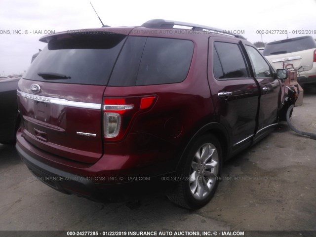 1FM5K7D80EGA89233 - 2014 FORD EXPLORER XLT RED photo 4