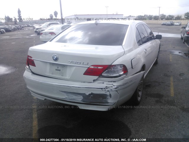 WBAHN83546DT60932 - 2006 BMW 750 LI WHITE photo 4