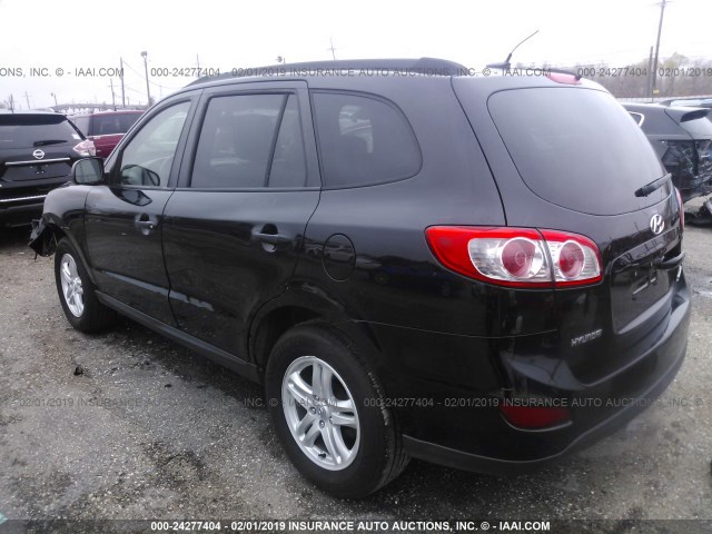 5XYZG3AB1BG009520 - 2011 HYUNDAI SANTA FE GLS BLACK photo 3