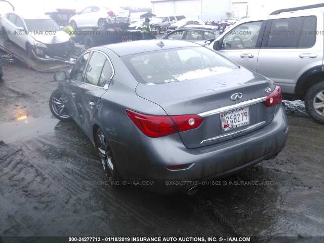 JN1BV7APXFM353686 - 2015 INFINITI Q50 PREMIUM/SPORT GRAY photo 3