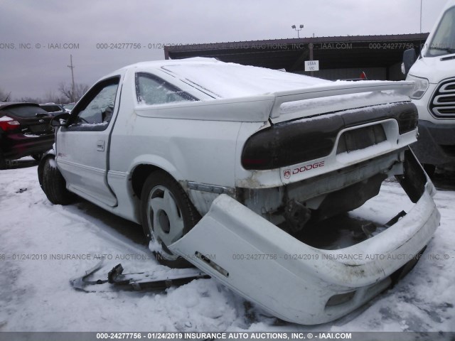 1B3XW7436PN570822 - 1993 DODGE DAYTONA IROC WHITE photo 3