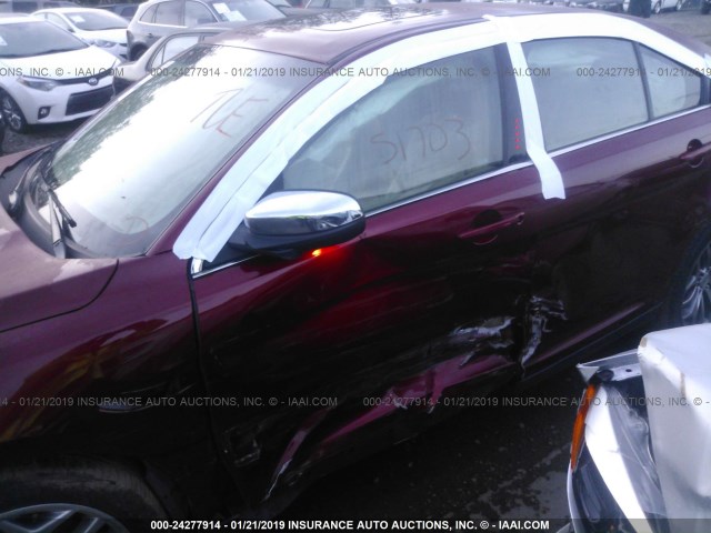 1FAHP2F88GG104671 - 2016 FORD TAURUS LIMITED RED photo 6