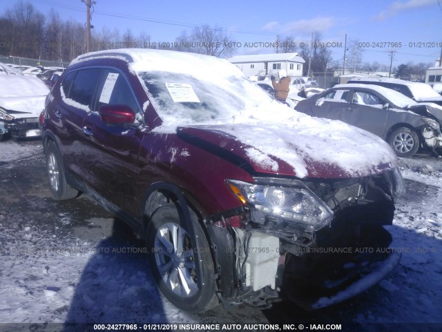 KNMAT2MV4GP618307 - 2016 NISSAN ROGUE S/SL/SV BURGUNDY photo 1