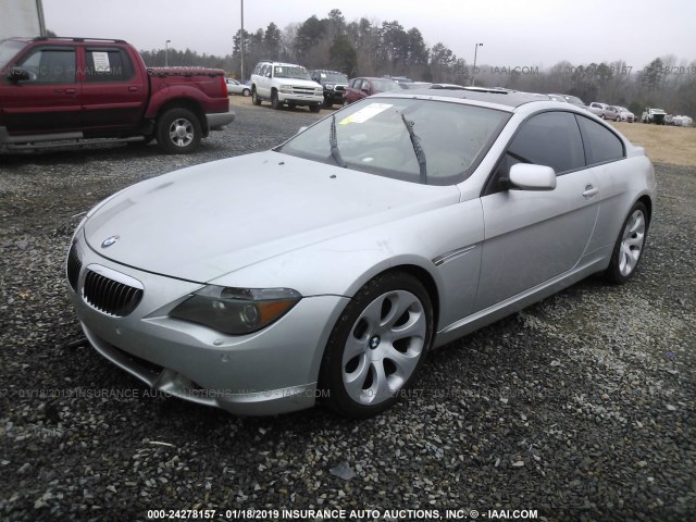 WBAEH73464B215122 - 2004 BMW 645 CI AUTOMATIC SILVER photo 2