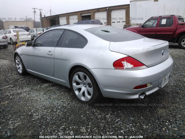 WBAEH73464B215122 - 2004 BMW 645 CI AUTOMATIC SILVER photo 3