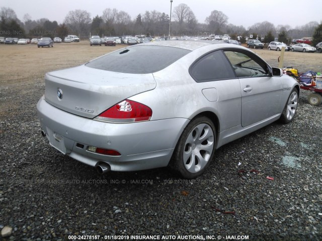 WBAEH73464B215122 - 2004 BMW 645 CI AUTOMATIC SILVER photo 4