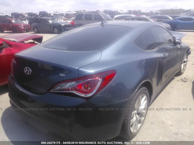 KMHHU6KJ4DU091204 - 2013 HYUNDAI GENESIS COUPE 3.8L GRAY photo 4