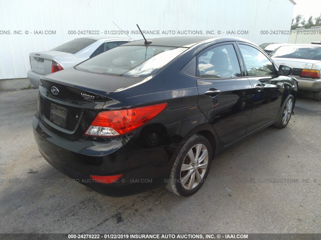 KMHCU4AE0DU306855 - 2013 HYUNDAI ACCENT GLS/SE BLACK photo 4