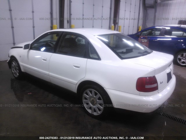 WAUDC68DX1A032515 - 2001 AUDI A4 1.8T QUATTRO WHITE photo 3