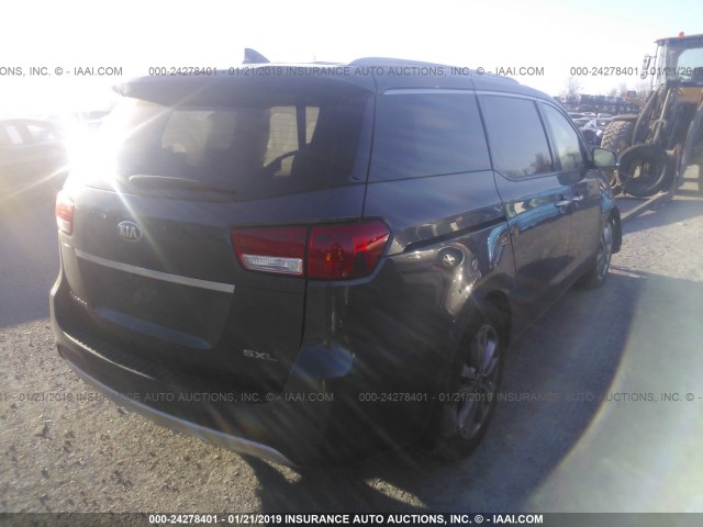 KNDME5C15F6025518 - 2015 KIA SEDONA SXL GRAY photo 4