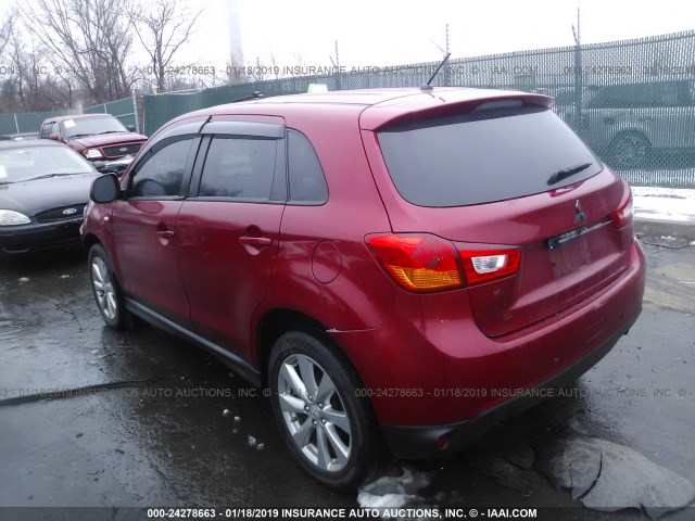 4A4AP3AW7FE054470 - 2015 MITSUBISHI OUTLANDER SPORT ES RED photo 3