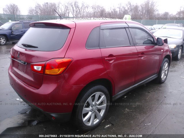 4A4AP3AW7FE054470 - 2015 MITSUBISHI OUTLANDER SPORT ES RED photo 4