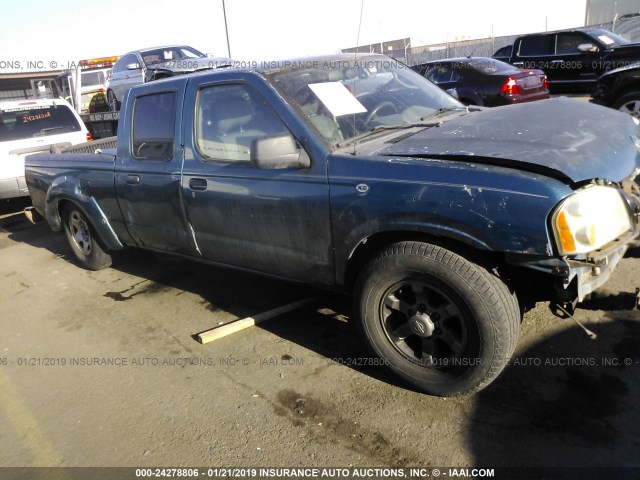 1N6ED29X74C437663 - 2004 NISSAN FRONTIER CREW CAB XE V6 BLUE photo 1