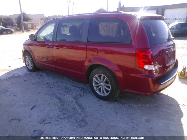 2C4RDGCG2DR735572 - 2013 DODGE GRAND CARAVAN SXT RED photo 3