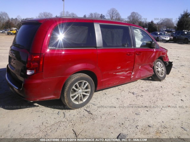 2C4RDGCG2DR735572 - 2013 DODGE GRAND CARAVAN SXT RED photo 4