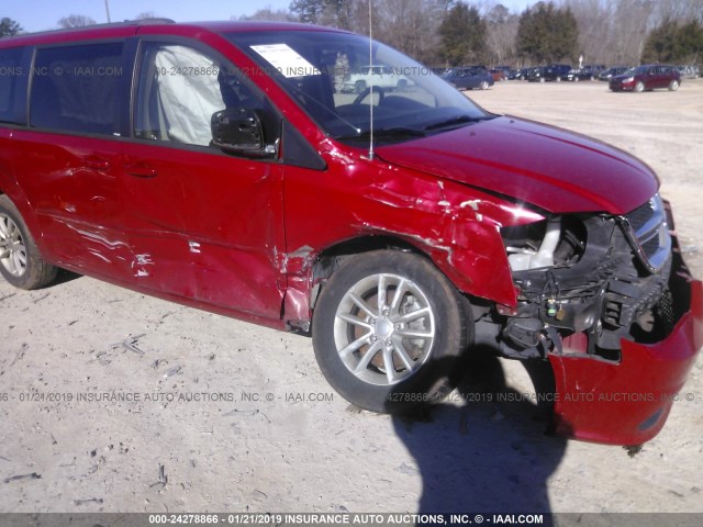 2C4RDGCG2DR735572 - 2013 DODGE GRAND CARAVAN SXT RED photo 6