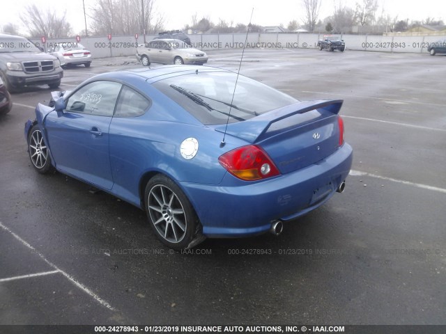 KMHHN65F64U134249 - 2004 HYUNDAI TIBURON GT BLUE photo 3