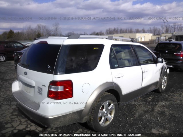 1FMDK05145GA53226 - 2005 FORD FREESTYLE SEL WHITE photo 4