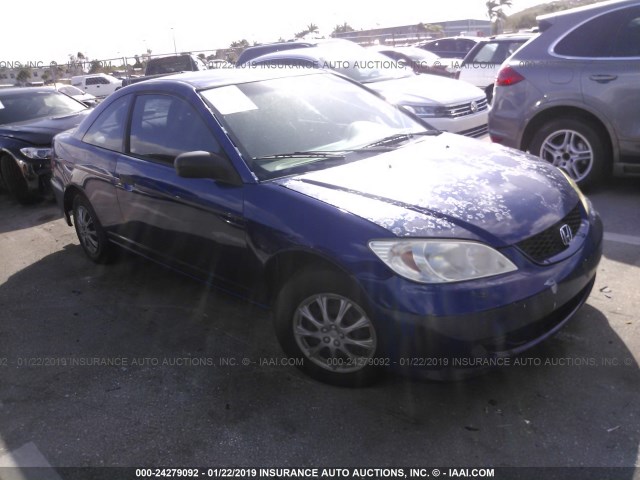 1HGEM21165L016322 - 2005 HONDA CIVIC DX VP BLUE photo 1