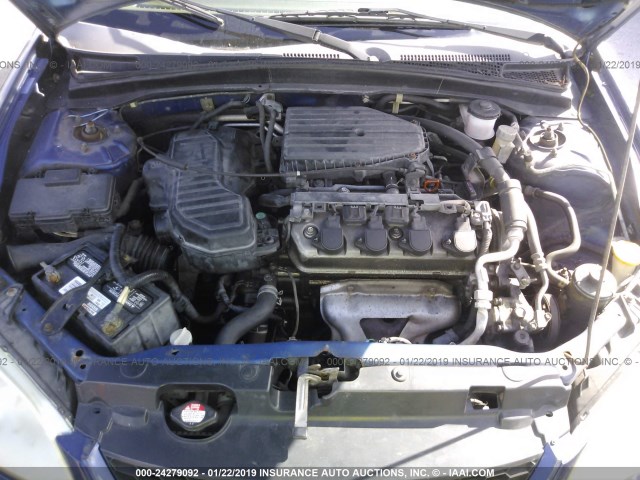 1HGEM21165L016322 - 2005 HONDA CIVIC DX VP BLUE photo 10
