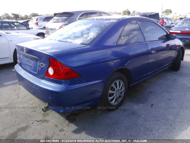 1HGEM21165L016322 - 2005 HONDA CIVIC DX VP BLUE photo 4