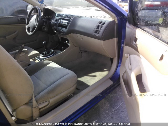 1HGEM21165L016322 - 2005 HONDA CIVIC DX VP BLUE photo 5