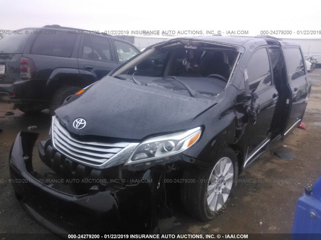 5TDYK3DCXFS602719 - 2015 TOYOTA SIENNA XLE/LIMITED BLACK photo 2