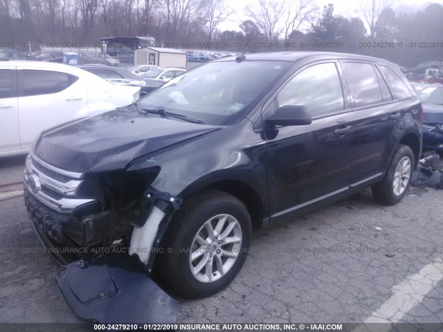 2FMDK3GC6DBC60898 - 2013 FORD EDGE SE BLACK photo 2