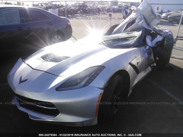 1G1YB2D76E5134661 - 2014 CHEVROLET CORVETTE STINGRAY/1LT SILVER photo 2