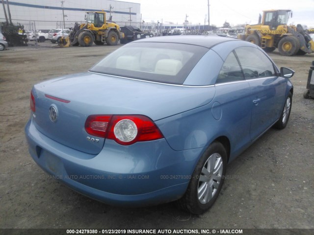 WVWAA71F39V020398 - 2009 VOLKSWAGEN EOS TURBO/KOMFORT Light Blue photo 4