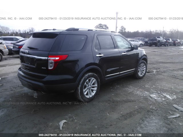 1FM5K8D8XEGA36612 - 2014 FORD EXPLORER XLT BLACK photo 4