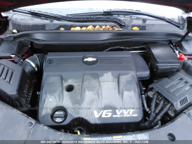 2GNFLDE55C6390805 - 2012 CHEVROLET EQUINOX LT RED photo 10